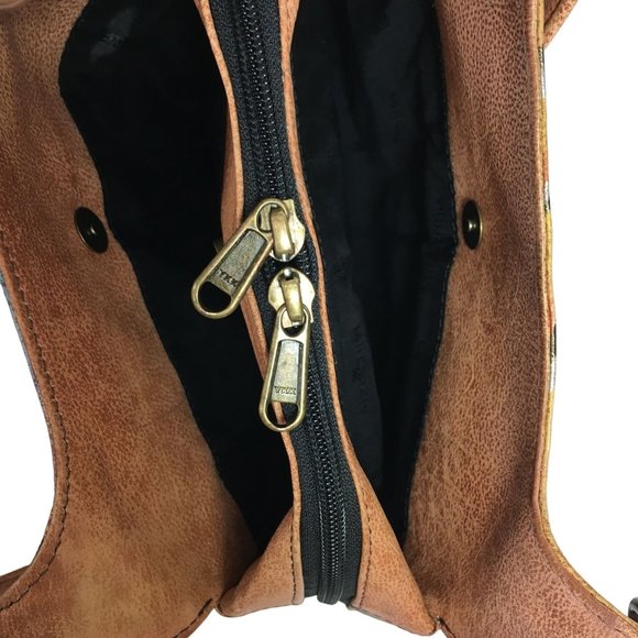 Anuschka NEVER USED Handpaint Leather Shoulder Bag Butterfly Animal - Picture 8 of 12